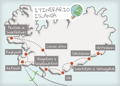 mappa itinerario Islanda invernale